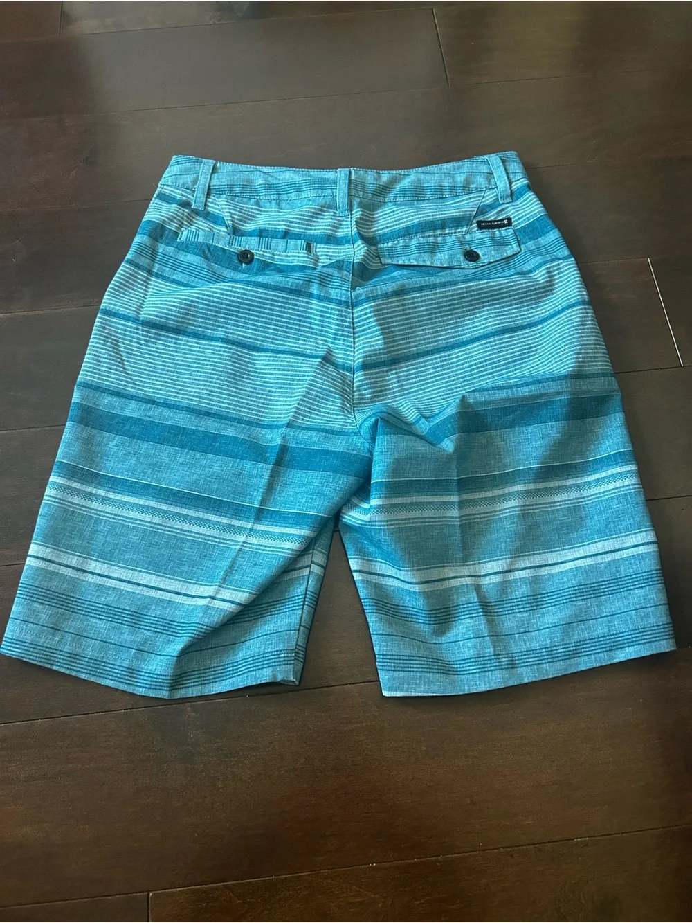 Ocean Current Teal & Aqua Striped Board Shorts